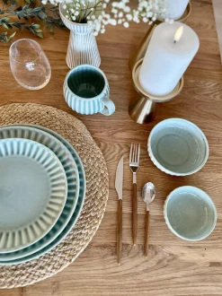 VIAMAJA Porcelæn Og Stentøj|Skåle Og Tallerkener<Skål VIGA strib stentøj - Mint flere størrelser