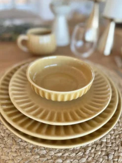 VIAMAJA Porcelæn Og Stentøj|Skåle Og Tallerkener<Skål VIGA strib stentøj - Sennep flere størrelser