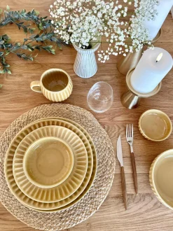 VIAMAJA Porcelæn Og Stentøj|Skåle Og Tallerkener<Skål VIGA strib stentøj - Sennep flere størrelser