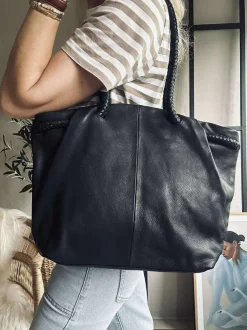 VIAMAJA Skuldertasker|Shoppere<Skuldertaske med smuk fletrem - Black