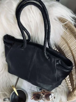 VIAMAJA Skuldertasker|Shoppere<Skuldertaske med smuk fletrem - Black