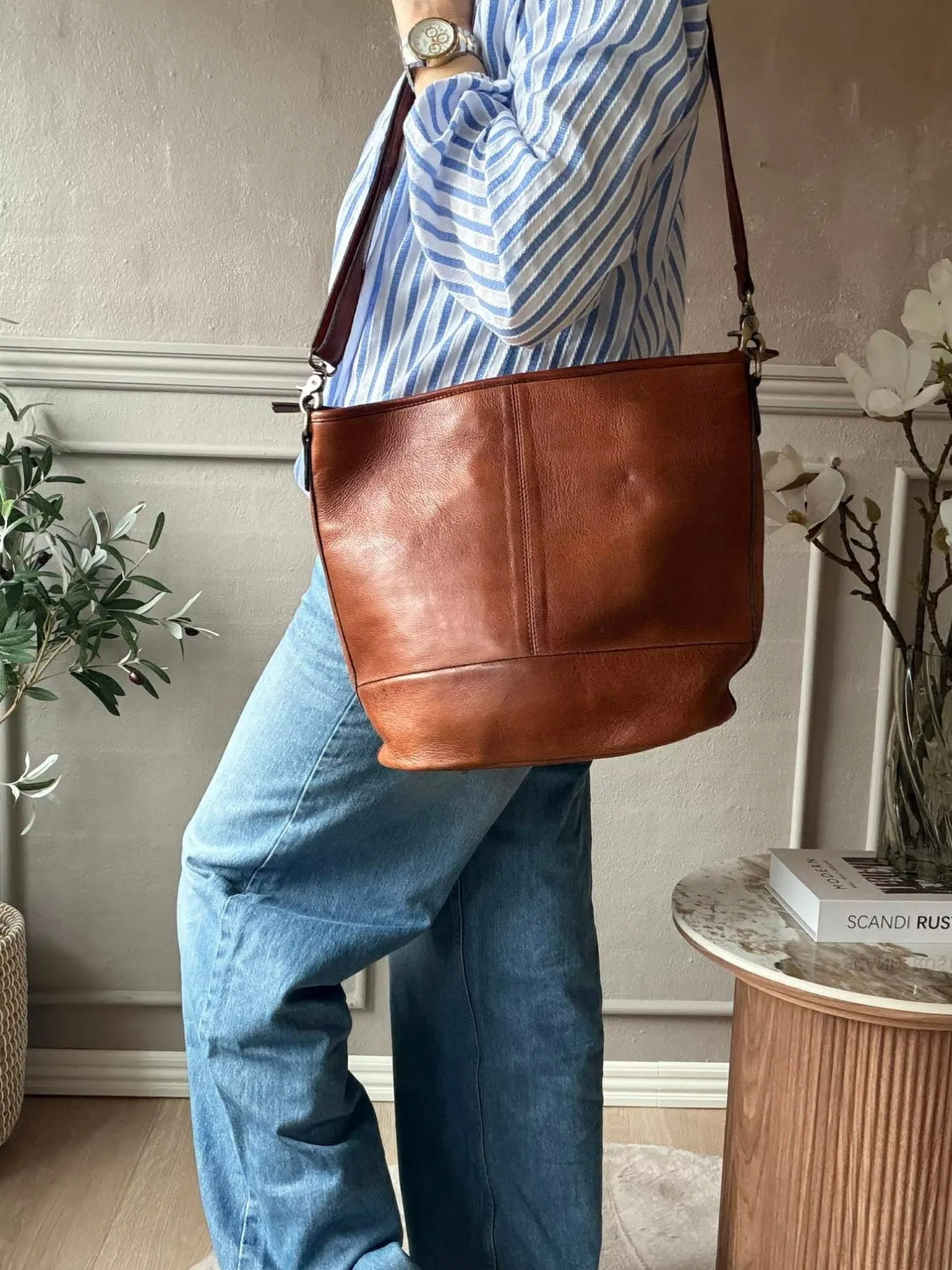 VIAMAJA Læder Tasker|Skuldertasker<Skuldertaske Nomi walnut