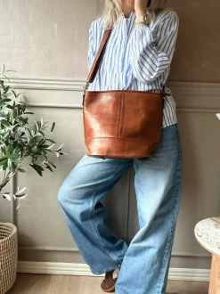 VIAMAJA Læder Tasker|Skuldertasker<Skuldertaske Nomi walnut