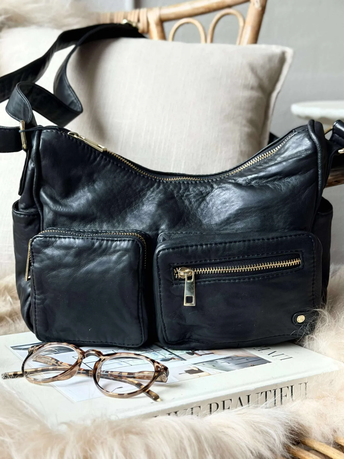 VIAMAJA Cross Body|Skuldertasker<Skuldertaske Sienna - Black gold
