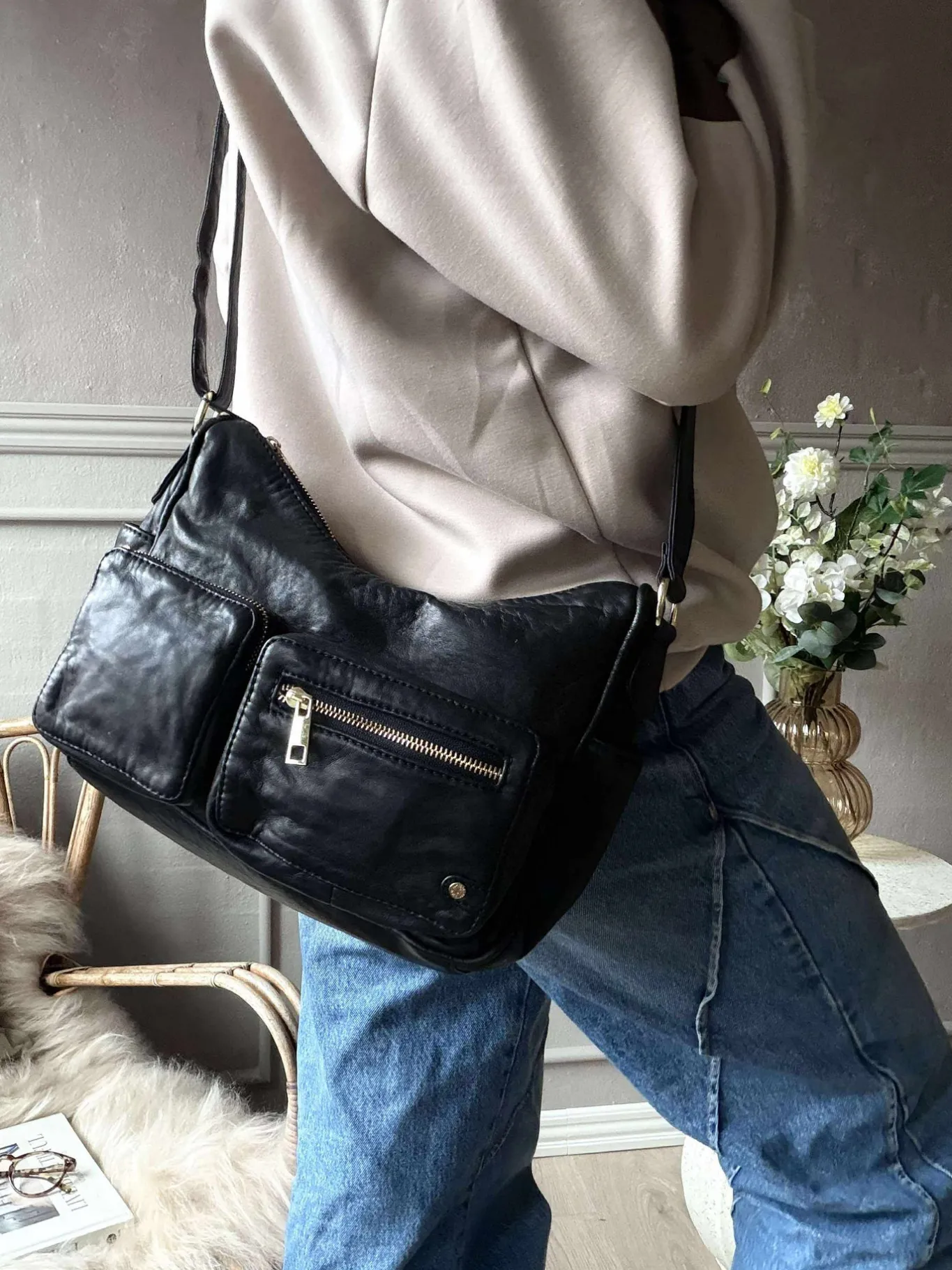 VIAMAJA Cross Body|Skuldertasker<Skuldertaske Sienna - Black gold