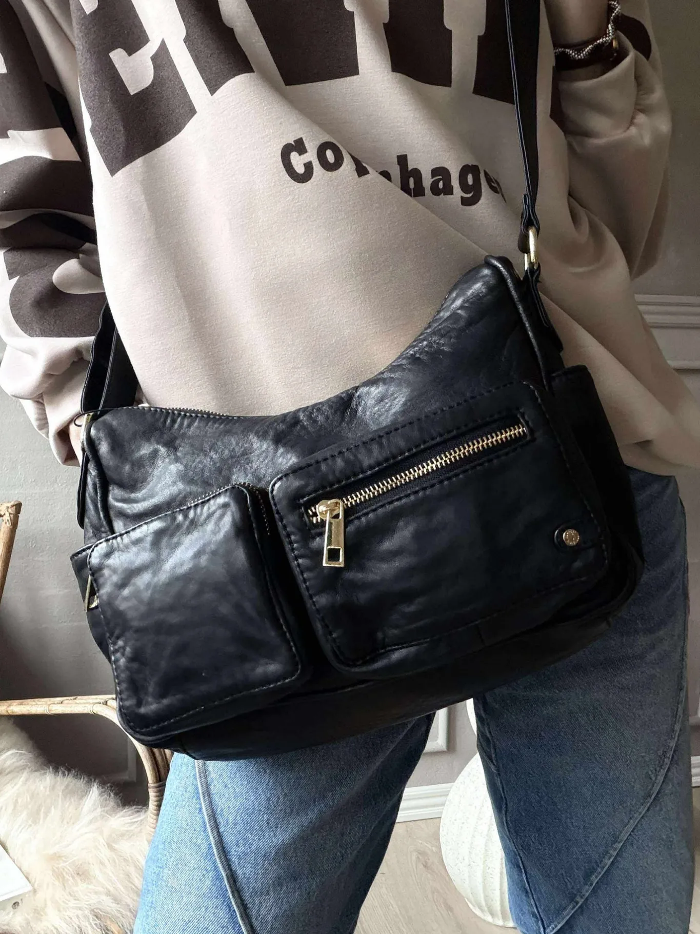 VIAMAJA Cross Body|Skuldertasker<Skuldertaske Sienna - Black gold