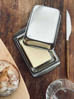 VIAMAJA Rustfrit Stål<Smørboks med låg - Rustfrit stål