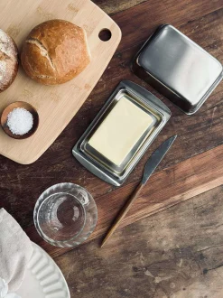 VIAMAJA Rustfrit Stål<Smørboks med låg - Rustfrit stål