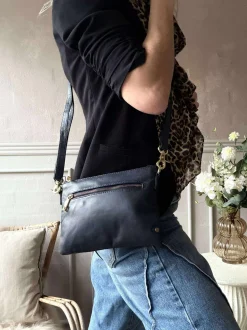 VIAMAJA Clutch|Cross Body<Smuk læder clutch - LADY Midnight Blue