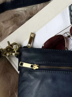 VIAMAJA Clutch|Cross Body<Smuk læder clutch - LADY Midnight Blue