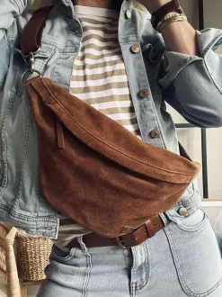 VIAMAJA Bæltetasker|Læder Tasker<Smuk ruskindsbumbag - Cognac