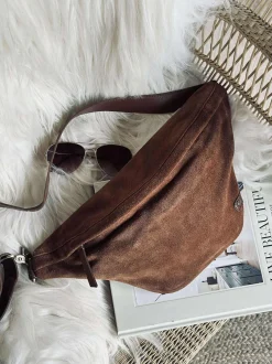 VIAMAJA Bæltetasker|Læder Tasker<Smuk ruskindsbumbag - Cognac