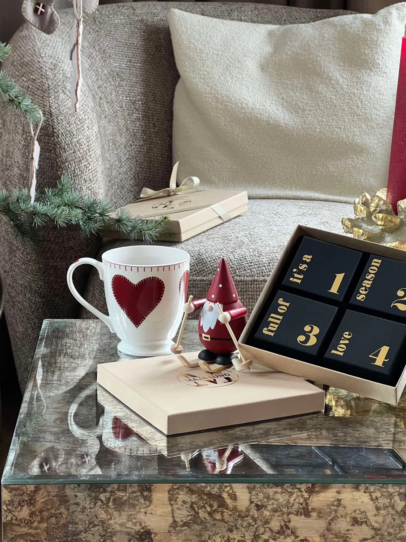 VIAMAJA Gavesæt|Gavesæt<Smykke Adventskalender - Sølvbelagt