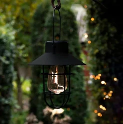 VIAMAJA Lys Og Led|Udendørs Led<Solar lampe med ophæng - Sort