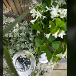 VIAMAJA Lys Og Led|Udendørs Led<Solcelle spots SILVER – Sæt med 4 stk