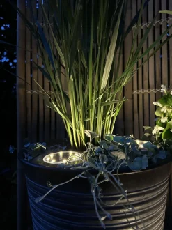 VIAMAJA Lys Og Led|Udendørs Led<Solcelle spots SILVER – Sæt med 4 stk