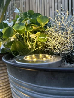 VIAMAJA Lys Og Led|Udendørs Led<Solcelle spots SILVER – Sæt med 4 stk