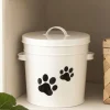 VIAMAJA Hund<Spand m/låg hvid m/potemotiv - 5 liter
