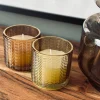 VIAMAJA Stearinlys|Stearinlys<Stearinlys i farvet glas
