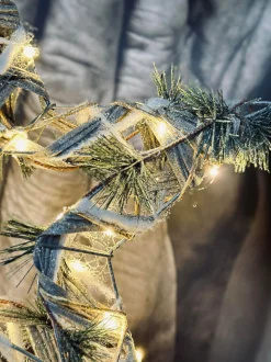 VIAMAJA Led Jul|Led Dekoration<Stjerne med LED lys og gran - 40cm
