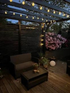 VIAMAJA Lys Og Led|Udendørs Led<Stor Lyskæde med 50 LED pære og farveskift - Godkendt til inde og ude