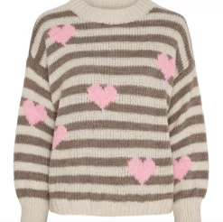 VIAMAJA Strik<Strik - Beige striber