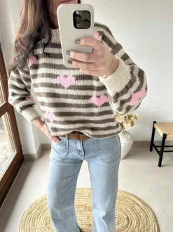 VIAMAJA Strik<Strik - Beige striber
