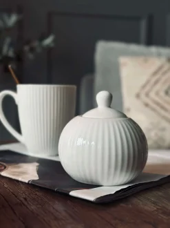 VIAMAJA Porcelæn Og Stentøj|Skåle Og Tallerkener<Sukkerskål Riflet - Porcelæn