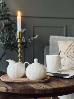VIAMAJA Porcelæn Og Stentøj|Skåle Og Tallerkener<Sukkerskål Riflet - Porcelæn
