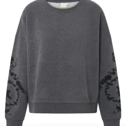 VIAMAJA Bluser<Sweatshirt med broderi - Grey oversize