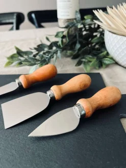 VIAMAJA Skærebrætter|Alt Til Tapas<Tapas sæt med 3 knive og bræt i skiffer