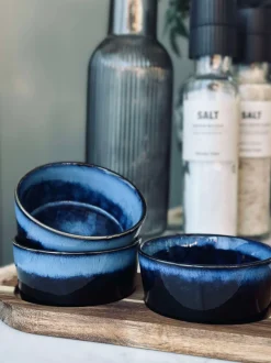 VIAMAJA Porcelæn Og Stentøj|Skåle Og Tallerkener<Tapas sæt med 3 skåle og fad - Blue mix