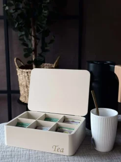 VIAMAJA Kaffe Og Te Tilbehør|Køkken Opbevaring<TEA kasse - Creme eller Rosa