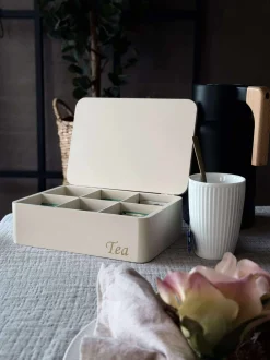 VIAMAJA Kaffe Og Te Tilbehør|Køkken Opbevaring<TEA kasse - Creme eller Rosa