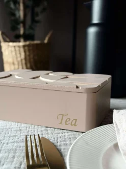 VIAMAJA Kaffe Og Te Tilbehør|Køkken Opbevaring<TEA kasse - Creme eller Rosa