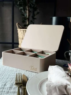 VIAMAJA Kaffe Og Te Tilbehør|Køkken Opbevaring<TEA kasse - Creme eller Rosa