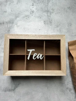 VIAMAJA Kaffe Og Te Tilbehør<Tebox med skrift – Nordic wood