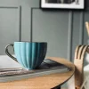 VIAMAJA Krus, Kopper Og Glas|Porcelæn Og Stentøj<Tekop med guld hank – Blå