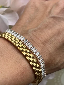VIAMAJA Armbånd<Tennisarmbånd Thelma med zirkoner - guldbelagt