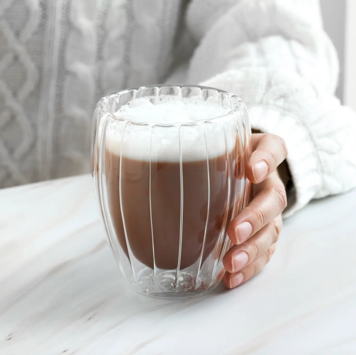 VIAMAJA Krus, Kopper Og Glas<Termoglas med riller - 4stk