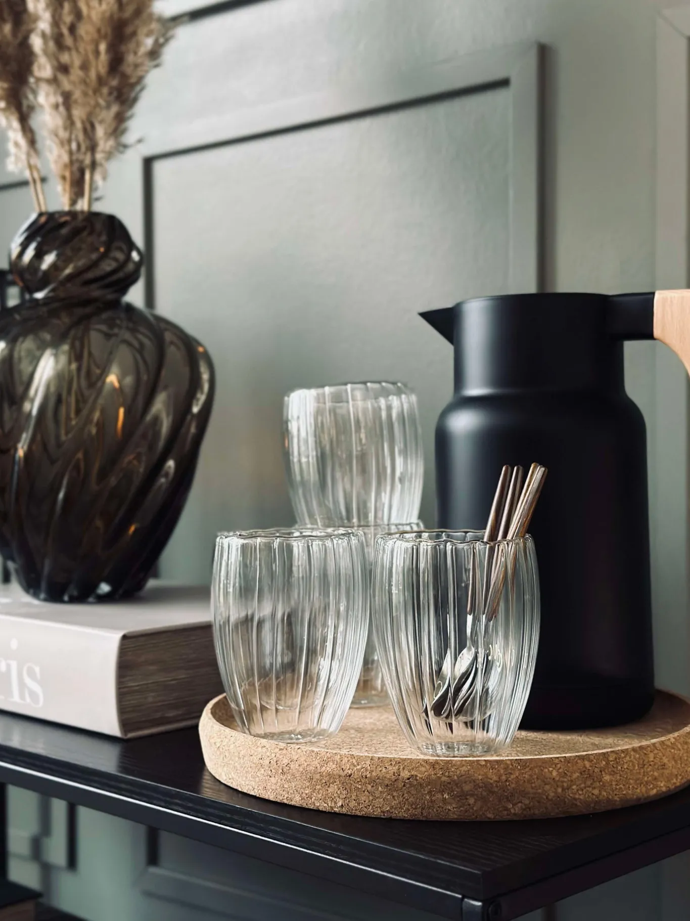 VIAMAJA Krus, Kopper Og Glas<Termoglas med riller - 4stk