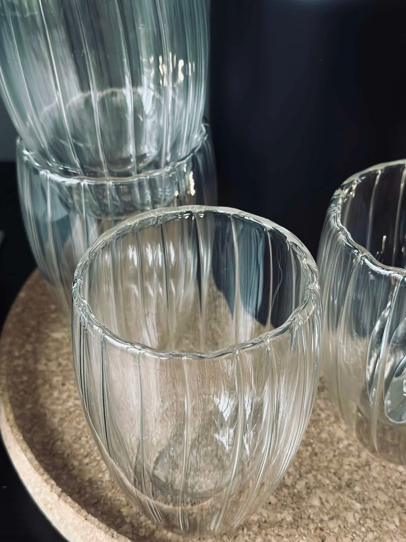 VIAMAJA Krus, Kopper Og Glas<Termoglas med riller - 4stk