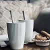 VIAMAJA Krus, Kopper Og Glas|Porcelæn Og Stentøj<Termokrus Plissé - Sæt med 2 stk - Hvid