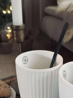 VIAMAJA Krus, Kopper Og Glas|Porcelæn Og Stentøj<Termokrus Plissé - Sæt med 2 stk - Hvid
