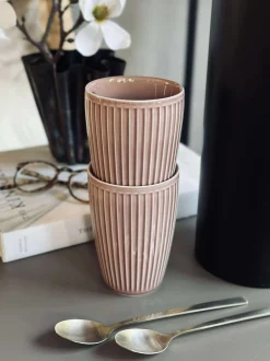 VIAMAJA Krus, Kopper Og Glas|Porcelæn Og Stentøj<Termokrus Plissé- Sæt med 2 stk - Woodrose