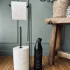 VIAMAJA Tilbehør Til Badeværelse<Toiletrulleholder på stativ – Sort metal