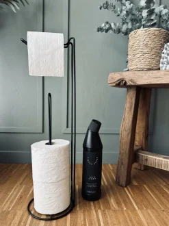 VIAMAJA Tilbehør Til Badeværelse<Toiletrulleholder på stativ – Sort metal