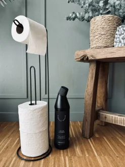 VIAMAJA Tilbehør Til Badeværelse<Toiletrulleholder på stativ – Sort metal