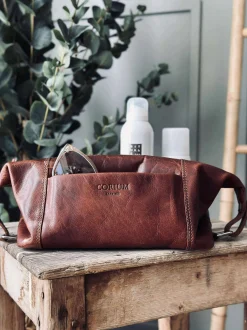 VIAMAJA Toilettasker<Toilettaske - Raw deluxe, Italien cognac