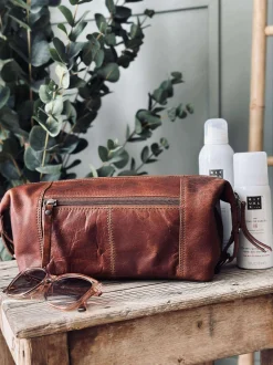 VIAMAJA Toilettasker<Toilettaske - Raw deluxe, Italien cognac